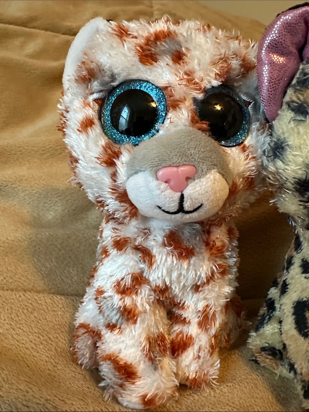 Set of 3 ty Plush Leopard Print Toys - Pink, Brown, Cream - Picture 2 of 7